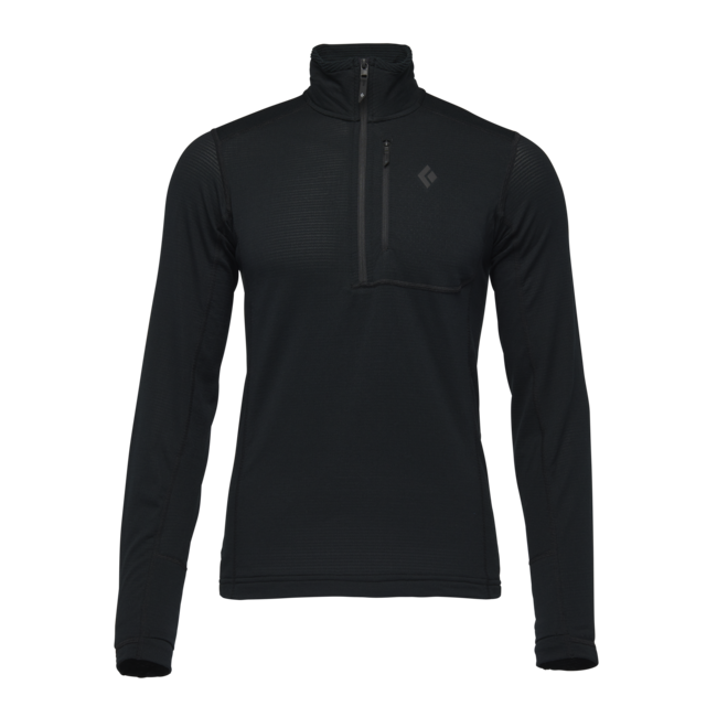 Black Diamond Coefficient Lt men's langarm-T-shirt mit reißverschluss, schwarz