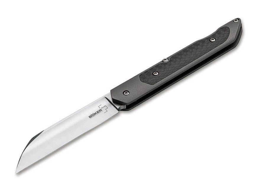 BÖKER Plus Genios taschenmesser mit lederetui 7,7 cm, grau