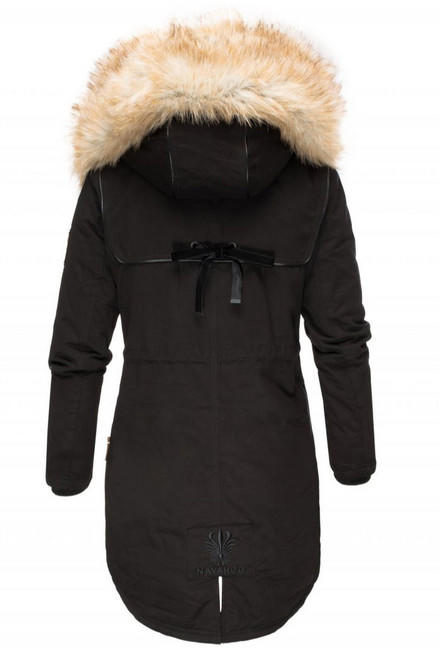 Navahoo Bombii damen Winterjacke mit Fell, schwarz