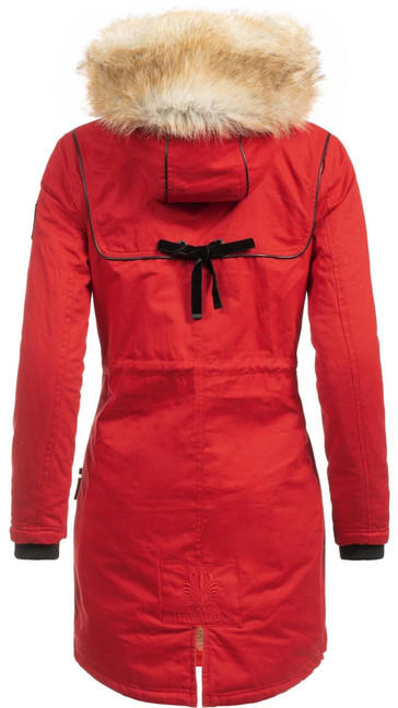 Navahoo Bombii damen Winterjacke mit Fell, rot