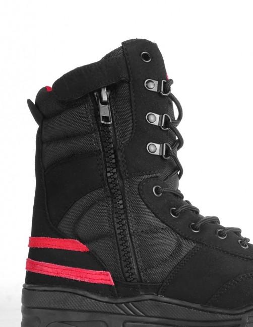 Double Red Original Desert Boots, Black Red
