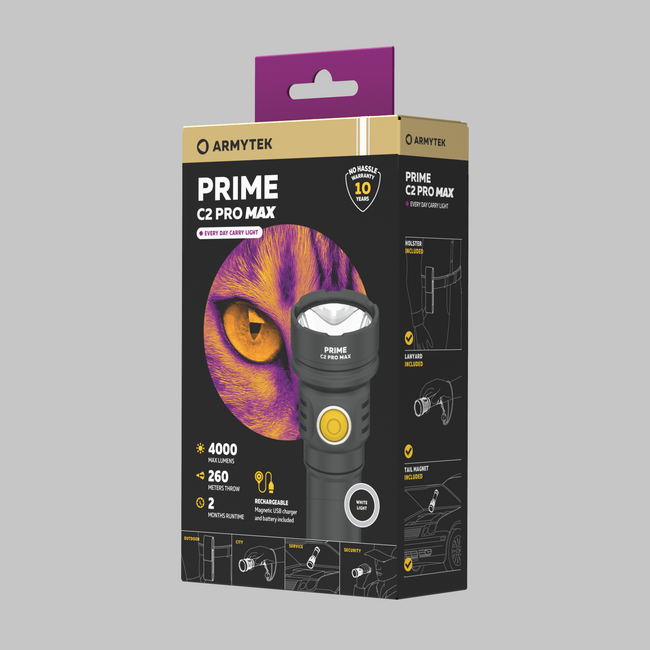 Armytek Prime C2 Pro Max usb-wiederaufladbare taschenlampe 4000 lm