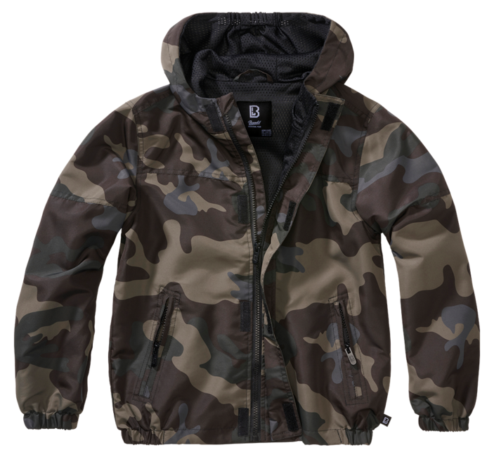 Brandit kinder Sommer Frontzip Windbreaker Jacke, darkcamo