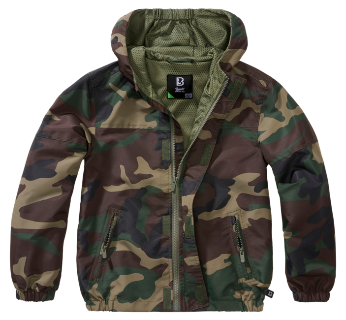 Brandit Kids Sommer Frontzip Windbreaker Jacke, woodland