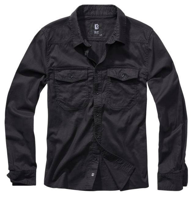 Brandit Flanellshirt hemd, schwarz