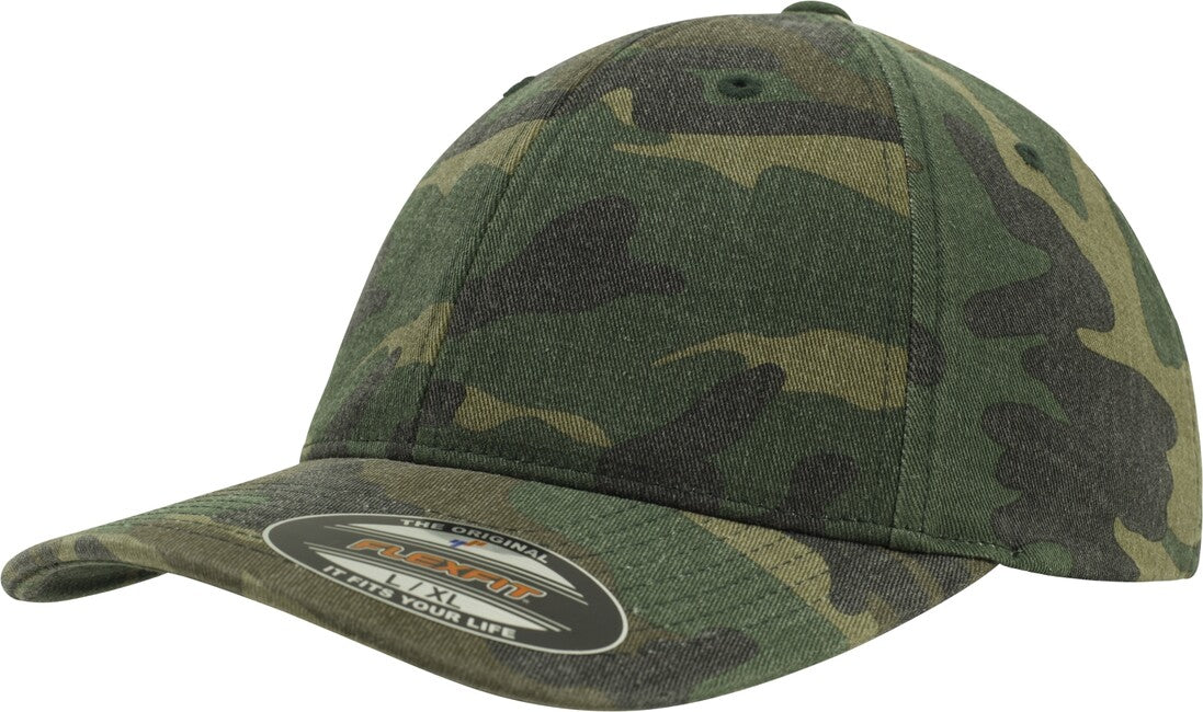 Brandit Flexfit Garment Camo kappe mit gewaschenem effekt, woodland