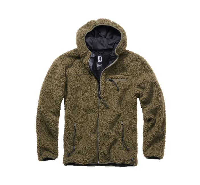 Brandit Teddyfleece Worker Fleece-Kapuzenjacke, oliv