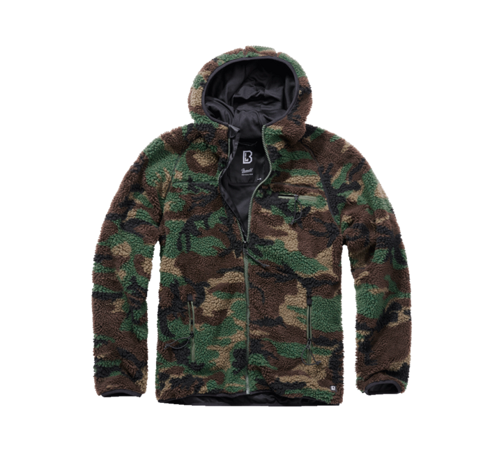 Brandit Teddyfleece Worker fleece-Kapuzenjacke, woodland