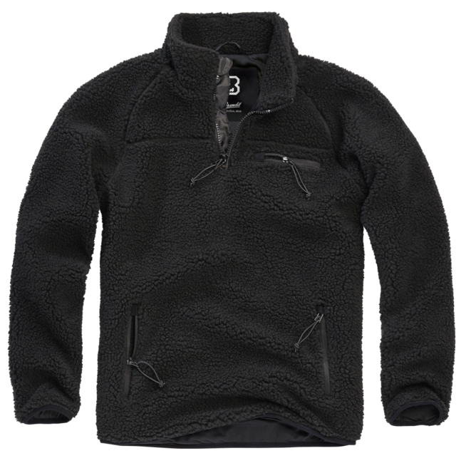 Brandit Teddyfleece Troyer Fleecejacke, schwarz