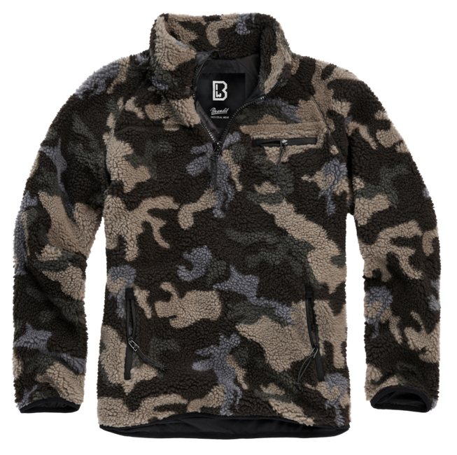 Brandit Teddyfleece Troyer Fleecejacke, darkcamo