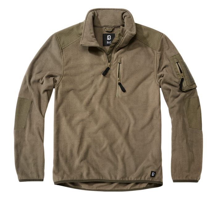 Brandit Ripstop Fleece-Kapuzenjacke mit Reißverschluss, oliv