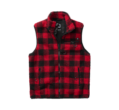 Brandit Teddyfleece fleeceweste, rot/schwarz