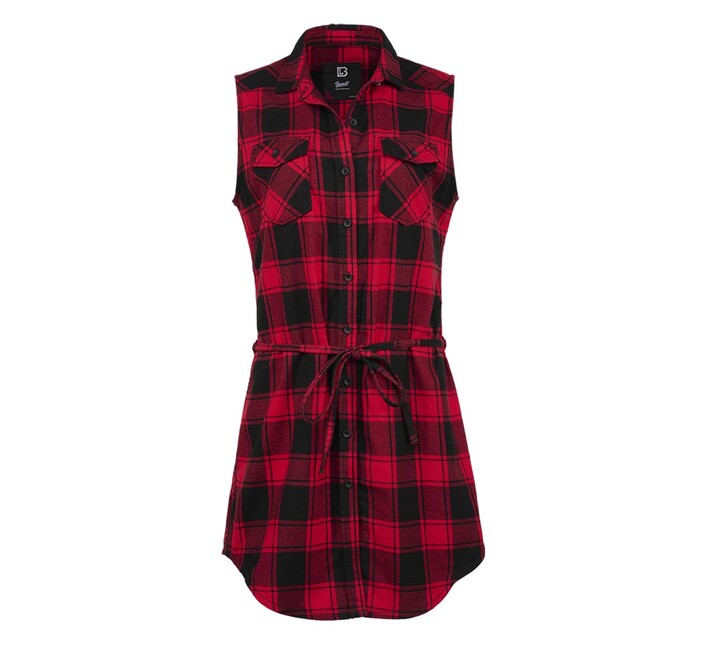 Brandit Gracey damen langarmshirt ohne ärmel, rot schwarz