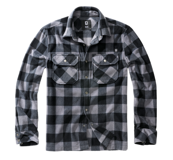 Brandit Jeff Fleece Langarmshirt, schwarz/grau