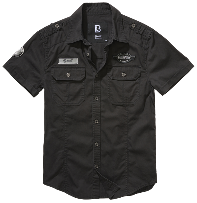 Brandit Luis Vintage kurzarmhemd, schwarz