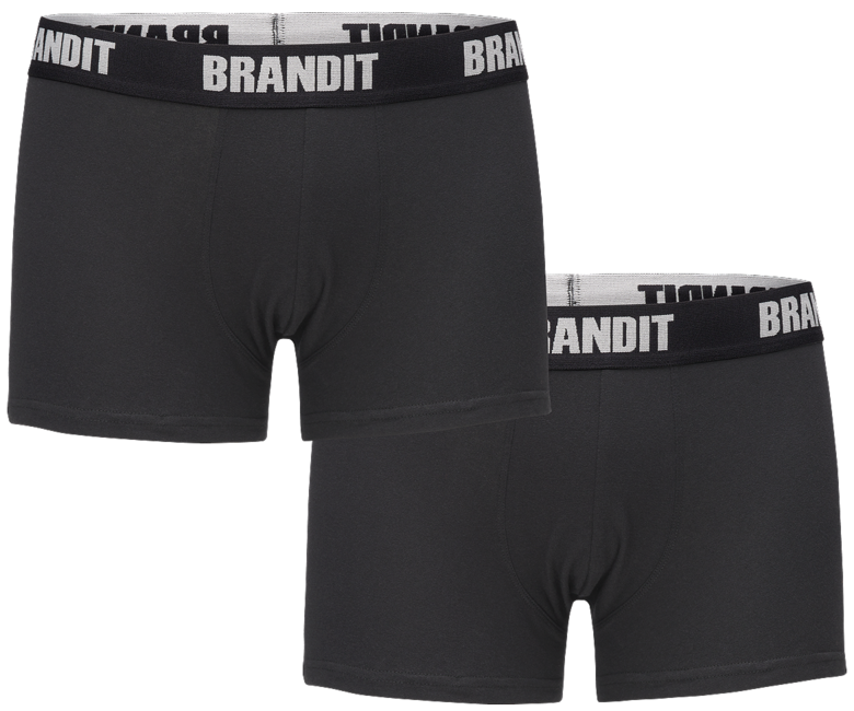 Brandit herren Boxershorts-Set 2-Pack, schwarz-schwarz