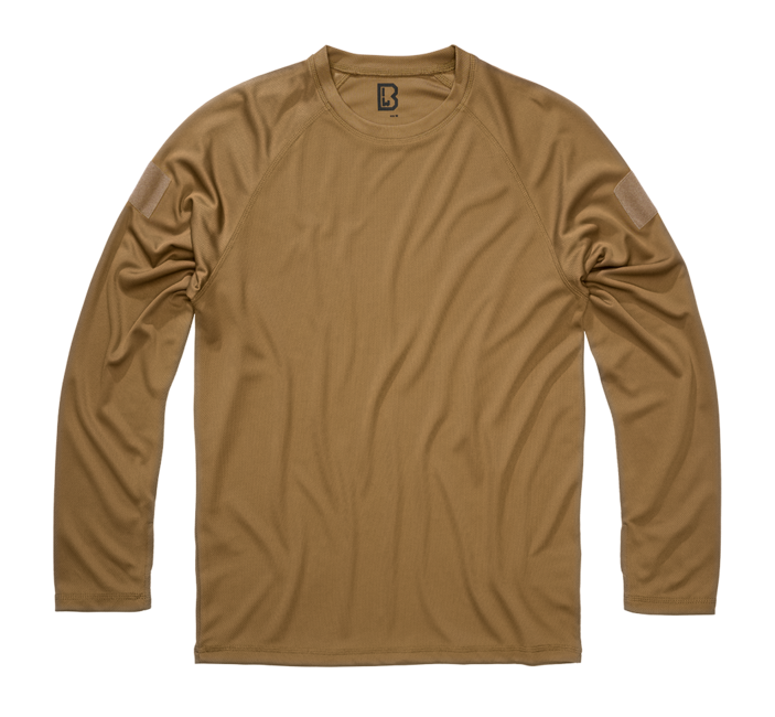 Brandit Quick Dry herren schnell trocknendes Langarmshirt, camel