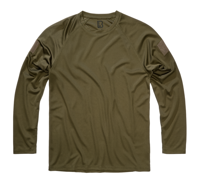Brandit Quick Dry herren schnell trocknendes Langarmshirt, olivgrün