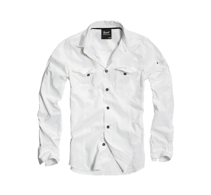 Brandit Slim Fit Langarmhemd, weiß