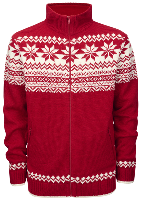 Brandit Norweger Pullover mit Reißverschluss, rot
