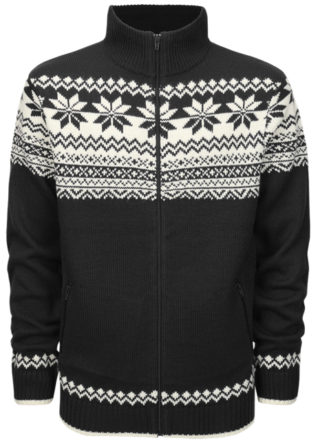 Brandit Norweger pullover mit reißverschluss, schwarz