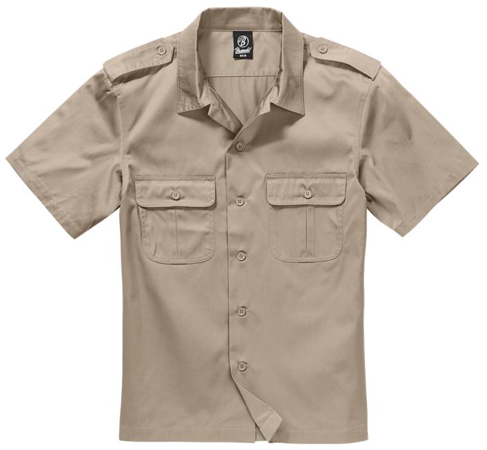 Brandit US-hemd mit kurzenärmeln, beige