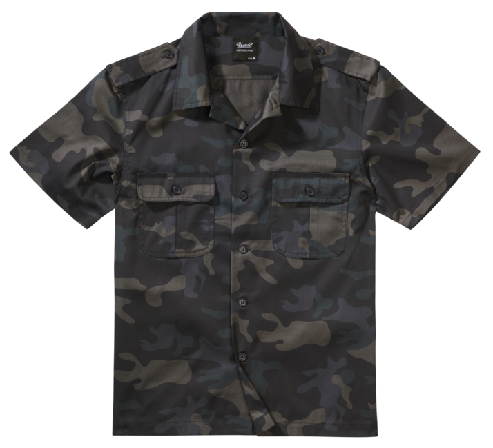 Brandit US Hemd mit kurzen Ärmeln, darkcamo