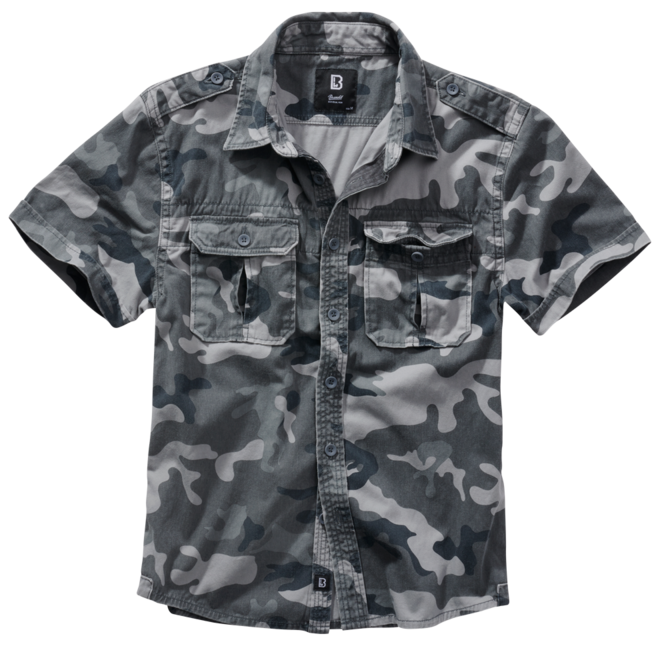 Brandit Vintage kurzarmhemd, grau camo