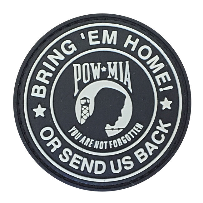 WARAGOD applique Bring Them Home or Send us back.you are not forgotten pvc patch black