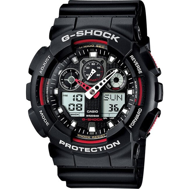 Casio GA-100-1A4ER Uhr, schwarz/rot