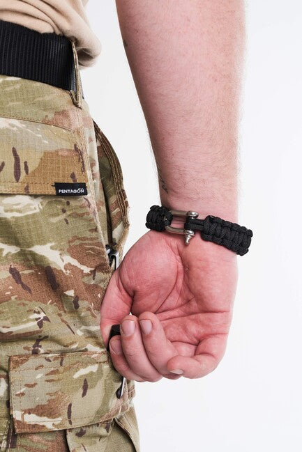WARAGOD Ζώνη Καρπού με Μεταλλική Αγκράφα, Μαύρο