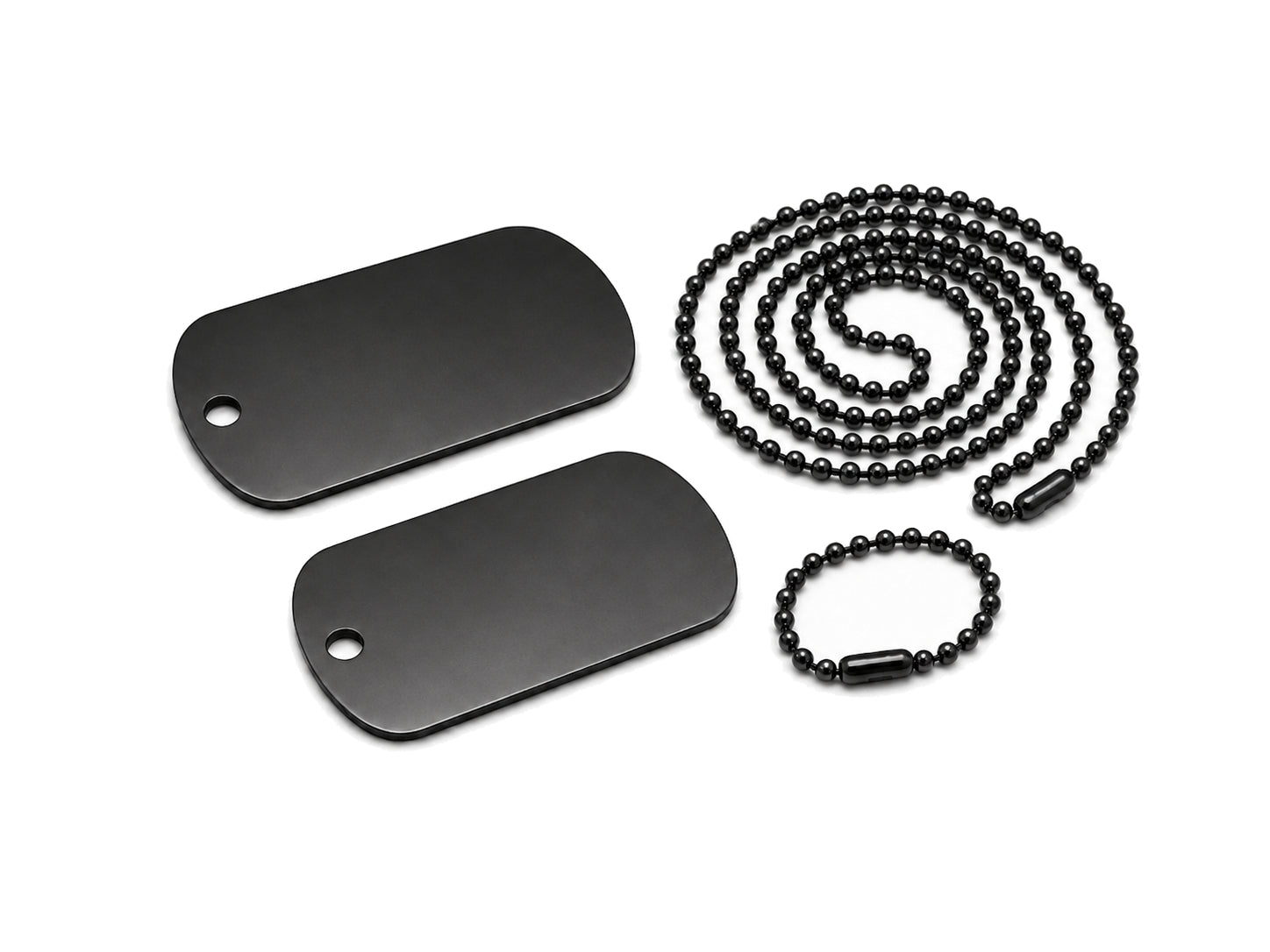 Waragod Dog-Tags dog tags set with chains, black