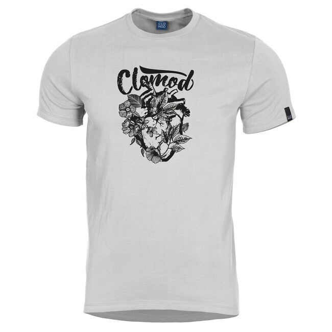 CloMod kurz T-Shirt Flower Heart, weiß