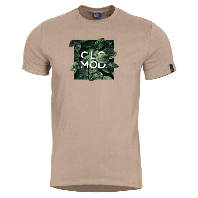 CloMod kurz T-Shirt Leaves, khaki