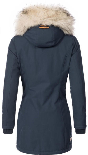 Navahoo Cristal damen Winterjacke mit Kapuze und Fell, Navy