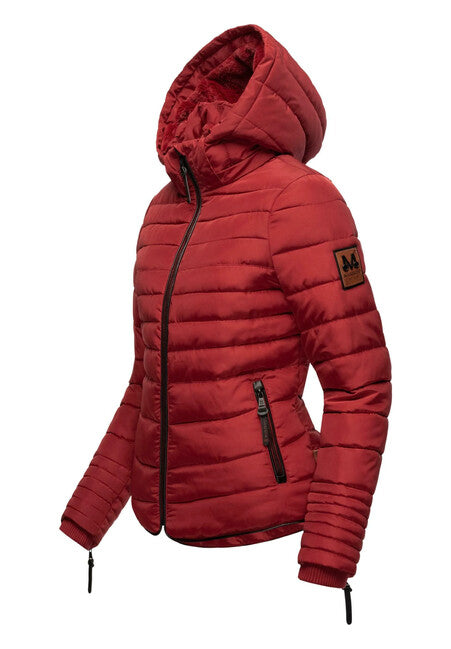 Marikoo Amber damen-winterjacke mit kapuze, blood red