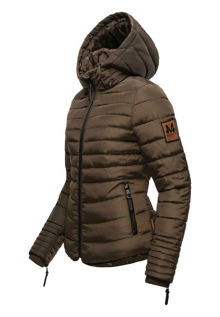 Marikoo Amber damen-Winterjacke mit Kapuze, dark choco