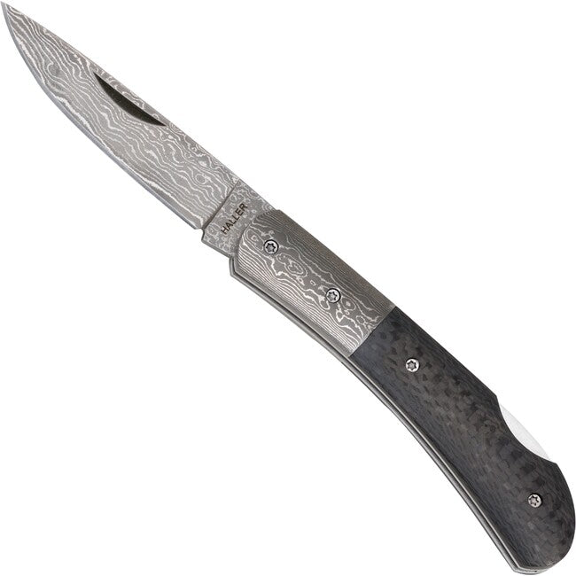Haller Damast survival messer mit damaststahl damast-tame carbonfibergriff