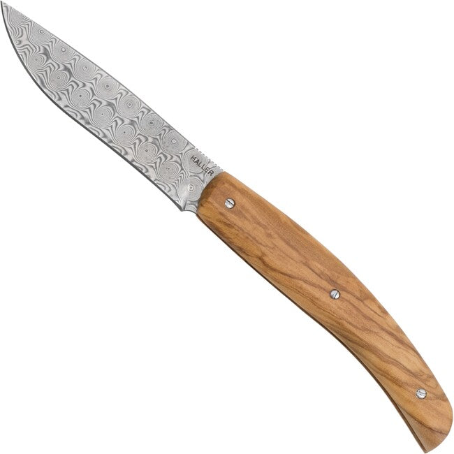 Haller Damast Survival messer mit damaststahl damast-tame olivenholz 43352