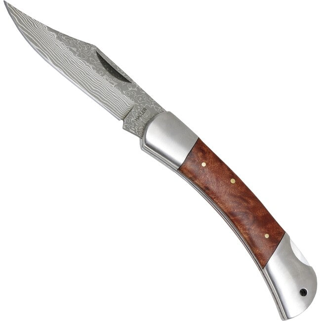 Haller Damast Survivalmesser mit damaststahl Damast-Tame Wurzelholz 71Lagen 80622