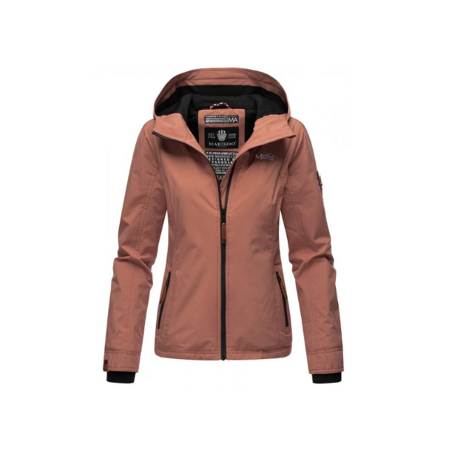 Marikoo BROMBEERE damen-übergangsjacke mit kapuze, terracotta