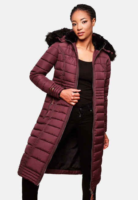 Navahoo UMAY damen Steppmantel, Dunkelrot
