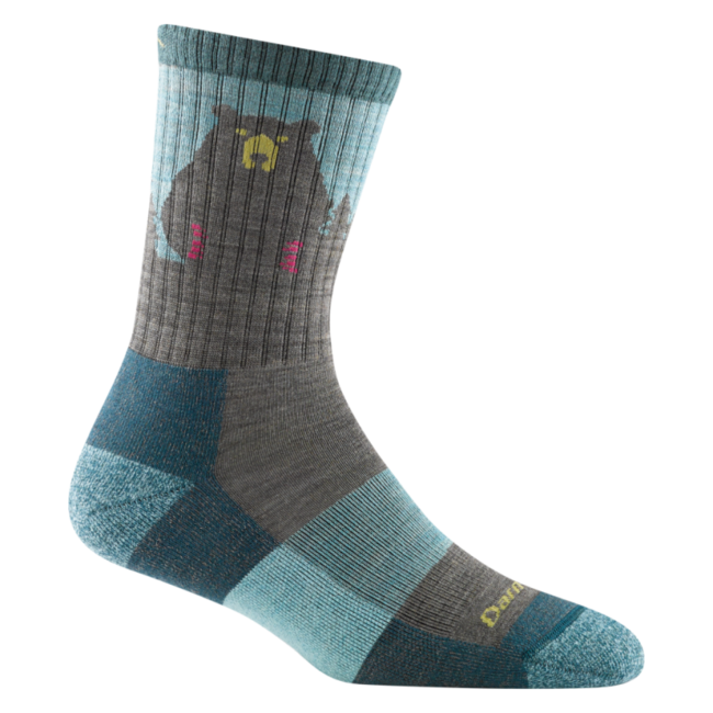 Darn Tough Bear Town Micro Crew leichtgewicht mit kissen, aqua