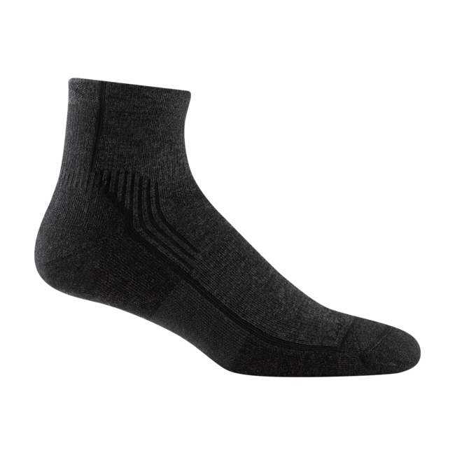 Darn Tough Hiker socken 1/4 medium light mit kissen, onyx black