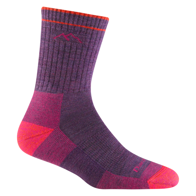 Darn Tough Hiker Micro Crew socken medium light mit kissen, plum heather