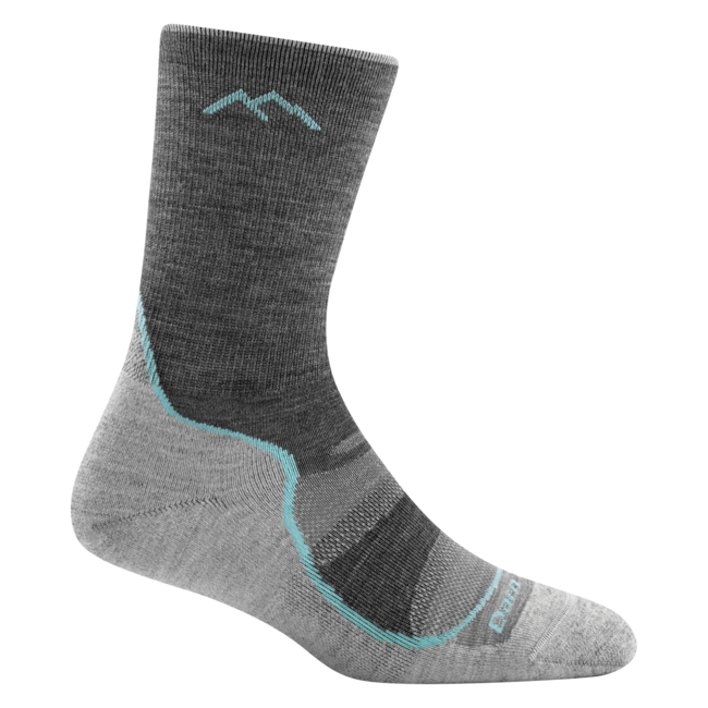 Darn Tough Light Hiker Micro Crew socken leichtgewicht mit kissen, slate