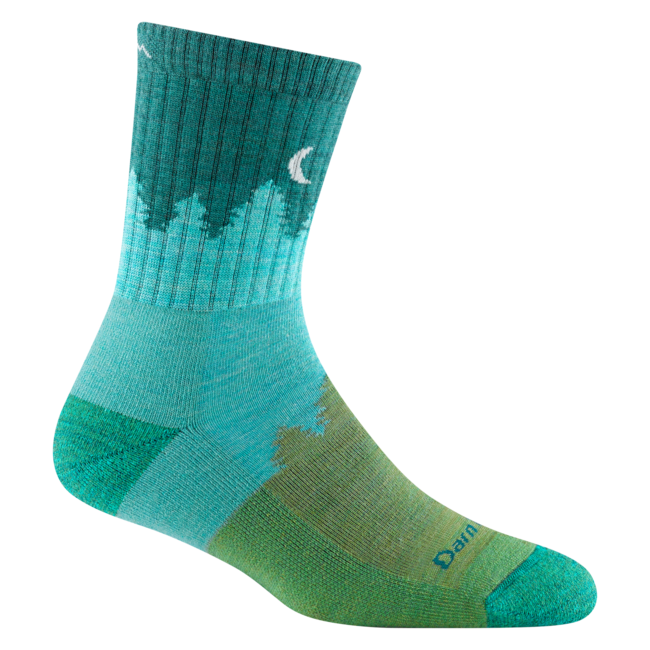 Darn Tough Treeline Micro Crew socken medium light mit kissen, aqua