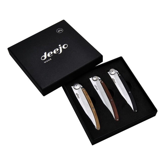 Deejo Set mit 3 Messern wood