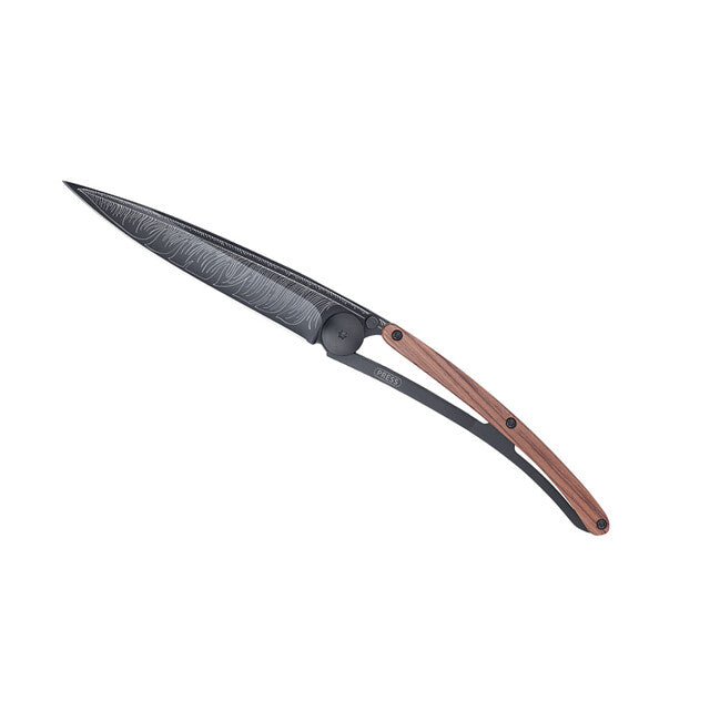 Deejo Black Tattoo Coralwood Feather Schließmesser
