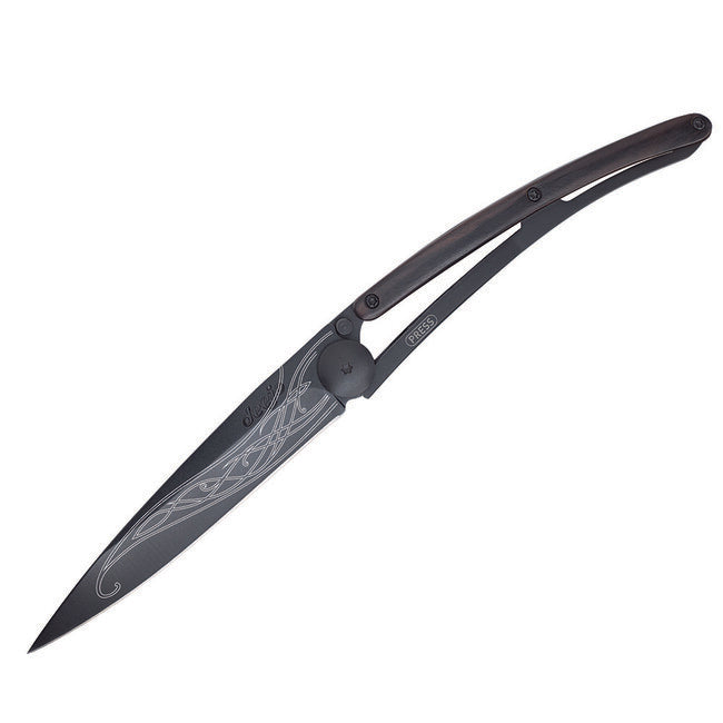 Deejo Elven blade Schließmesser Black Tattoo Ebenholzklinge